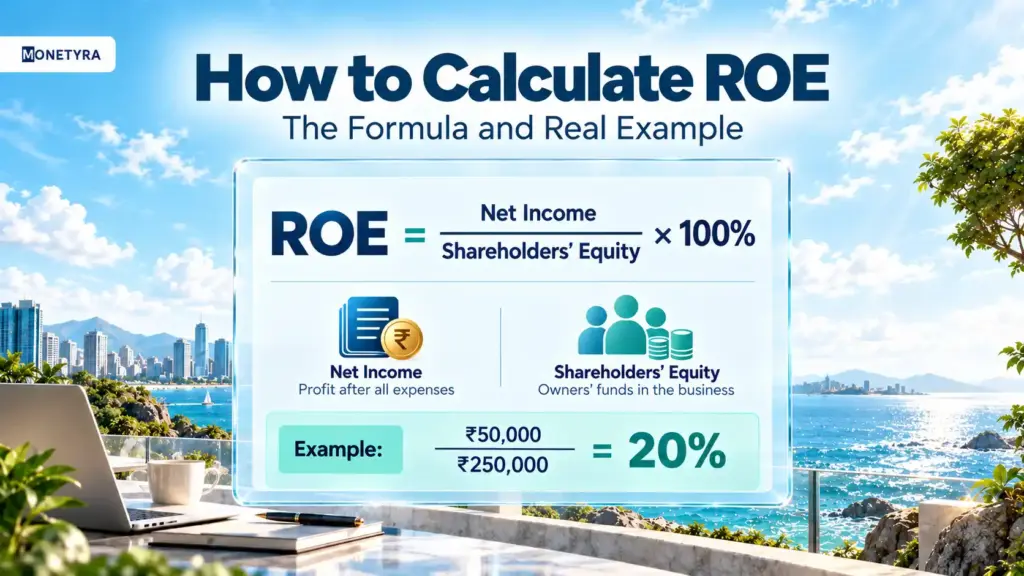 diagram breaking down the components of the ROE formula.